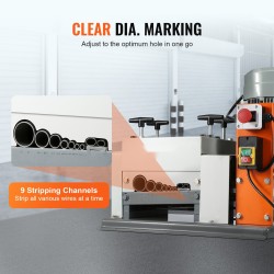 Sähköinen automaattinen valurautarunkoinen kaapelien kuorintakone 1,5–40 mm 1500 W 9 kanavaa