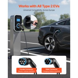 Jatkojohto sähköautolle tyyppi 2 10 m 32 A 22 kW IP65