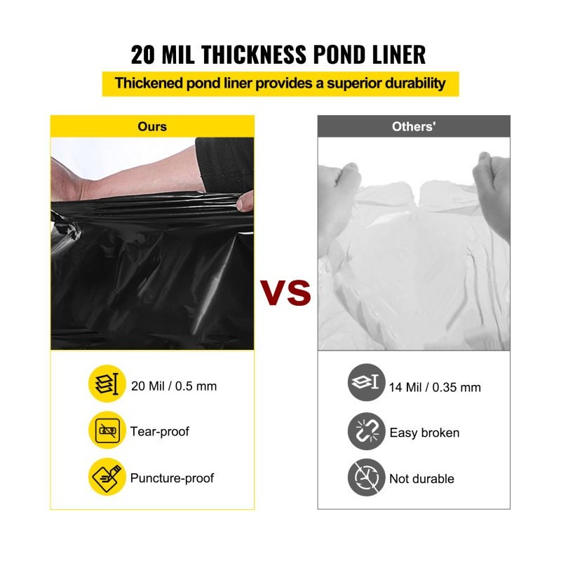 Allaskalvo LLDPE 6 x 7,6 m 0,5 mm musta kalalammikoille