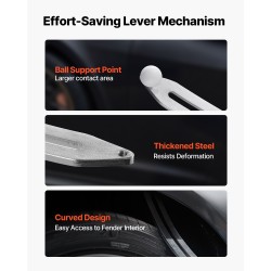 Lommonpoistosarja maalipintaa säästävä seitsemällä alumiinisella vaihtopäällä kaarevalla tangolla ilmatyynyllä ja kumivasaralla