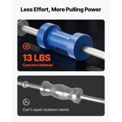 Liukuvasarasarja 14-osainen liukuvasara 5,9 kg jatkovarrella kantolaukulla autoihin