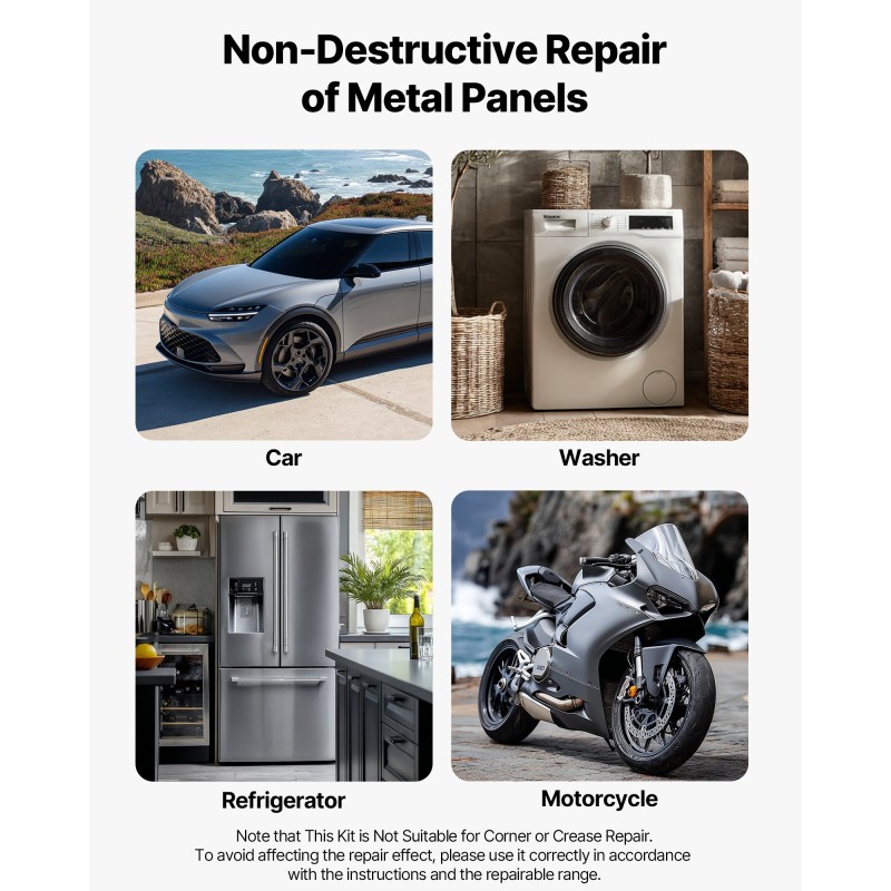 Lommojen oikaisusarja 61-osainen maalia rikkomaton kullanvärisellä lommonostimella T-mallisella liukuvasaralla ja