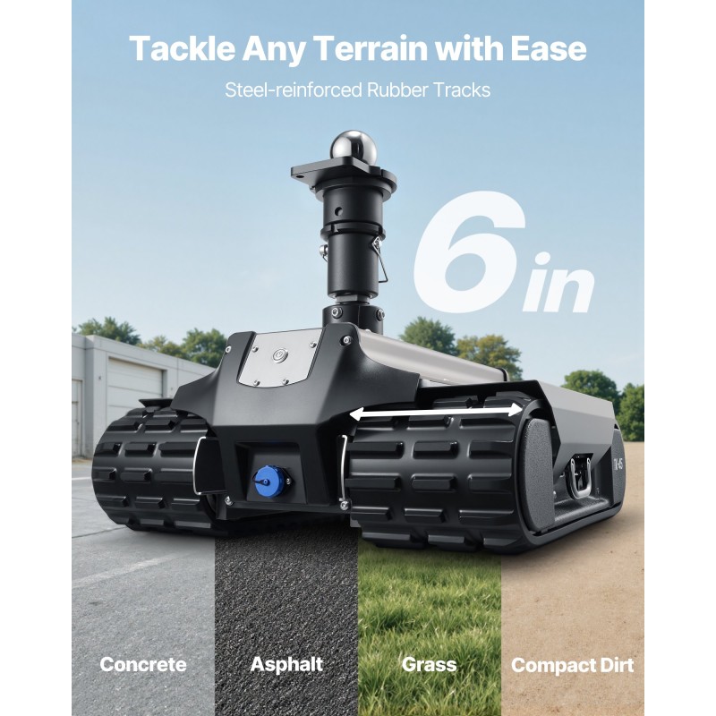 Sähköinen perävaunun siirtäjä 4082 kg vetokyky 100 m kaukosäätö telaketjuilla