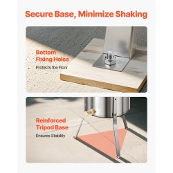 Manuaalinen hunajalinko 4–8 kehykselle 201-ruostumattomasta teräksestä läpinäkyvällä kannella säädettävällä jalustalla