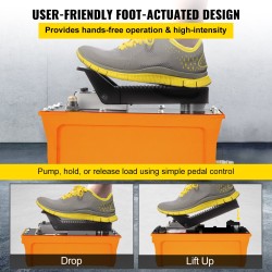 Paineilmatoiminen jalkakäyttöinen hydraulipumppu 10000 psi 1,6 l öljysäiliö 1,25 m hydrauliletku