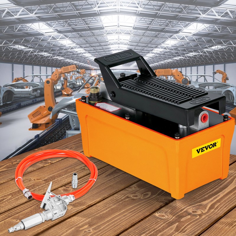 Paineilmatoiminen jalkakäyttöinen hydraulipumppu 10000 psi 1,6 l öljysäiliö 1,25 m hydrauliletku