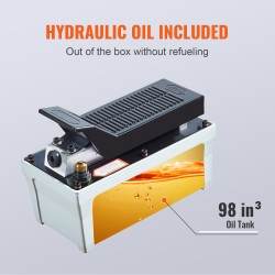 Ilmahydraulinen jalkapoljinpumppu 1,9 litran säiliö noin 6895 baaria 2 metrin letku