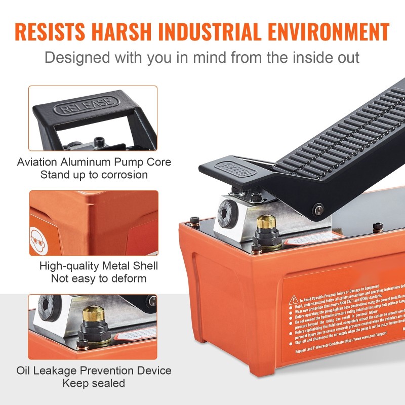 Jalkakäyttöinen paineilmahydraulipumppu 1,6 L säiliö 10000 PSI autokorjaamoihin