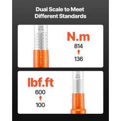 Momenttiavain seosteräs 3/4 tuuman vetoneliö 136–814 Nm auton korjaukseen