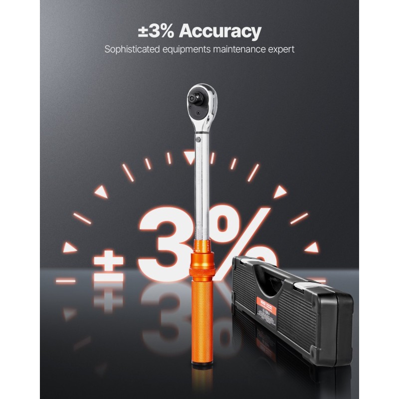 Momenttiavainsetti 3/8-tuumainen 5–60 Newtonmetriä kaksisuuntainen 72-hampainen hylsyineen