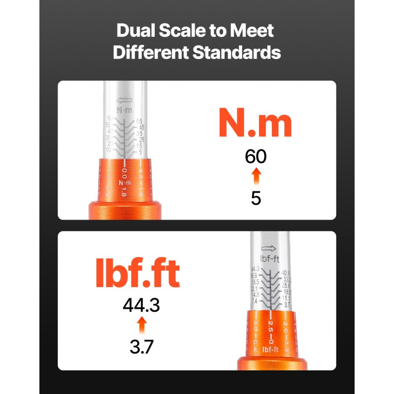 Momenttiavainsetti 3/8-tuumainen 5–60 Newtonmetriä kaksisuuntainen 72-hampainen hylsyineen