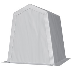 Ulkosäilytysteltta 183x183x214cm polyeteenipeite sinkityt teräsputket rullattava ovi ilmanvaihtoaukot