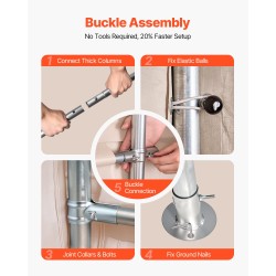 Siirrettävä ulkovarasto PE-kate sinkityt teräsputket 305x458 cm kaksi rullattavaa ovea beige