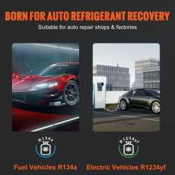 Kylmäaineen talteenotto ja kierrätyskone R134A ja R1234YF kaksisylinterinen sisäänrakennettu kompressori elektroninen vaaka