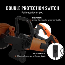 Sähköinen betonisaha 180 mm terä 2000 W 63 mm leikkaussyvyys