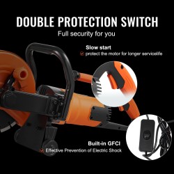 Sähköinen betonisaha 23 cm terällä märkä- ja kuivaleikkaukseen vesipumpulla