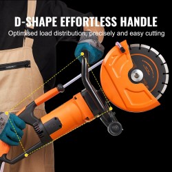 Sähköinen betonisaha 23 cm terällä märkä- ja kuivaleikkaukseen vesipumpulla