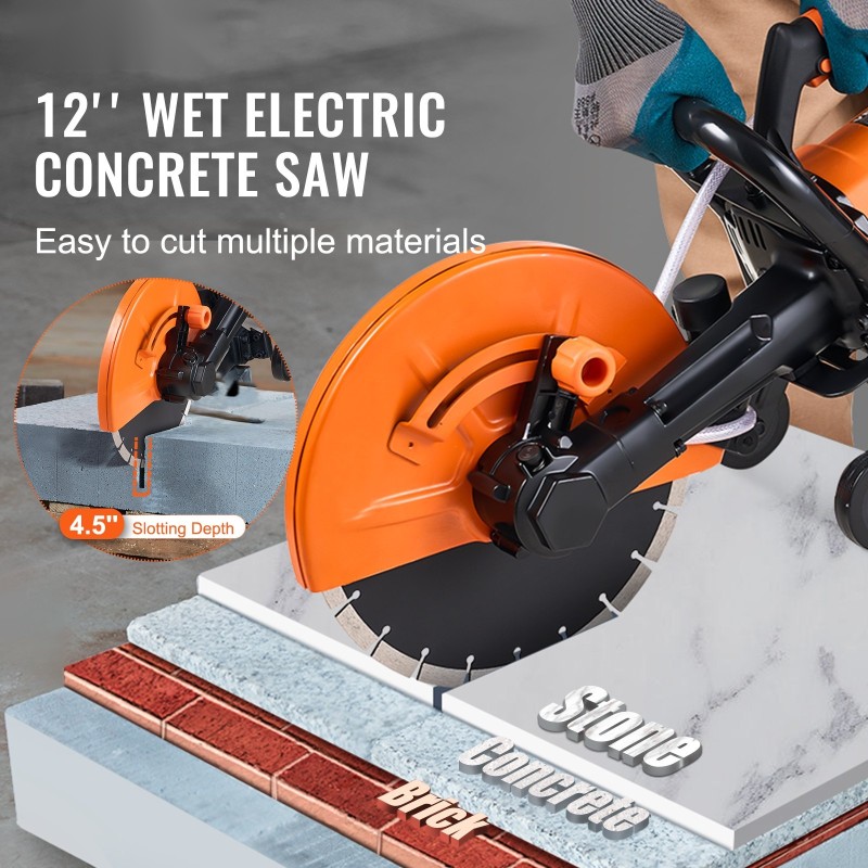 Sähköbetonisaha terän halkaisija 305 mm märkäleikkaus 2800 W 114 mm leikkuusyvyys