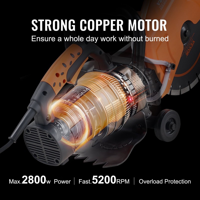 Sähköbetonisaha terän halkaisija 305 mm märkäleikkaus 2800 W 114 mm leikkuusyvyys