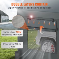 Ajoneuvokatos 3,1 x 6,1 m galvanoitu teräsrunko UV-suojattu pressu irrotettavat sivuseinät