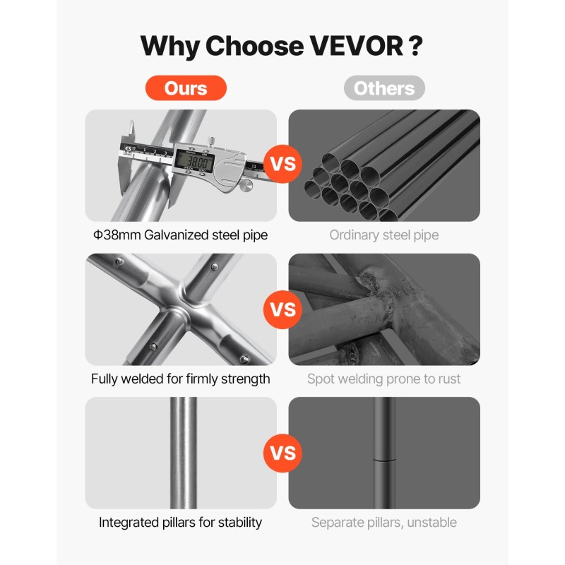 Autokatos 3,05 x 6,09 m sinkitty teräsrunko PE-kangas irrotettavat sivuseinät