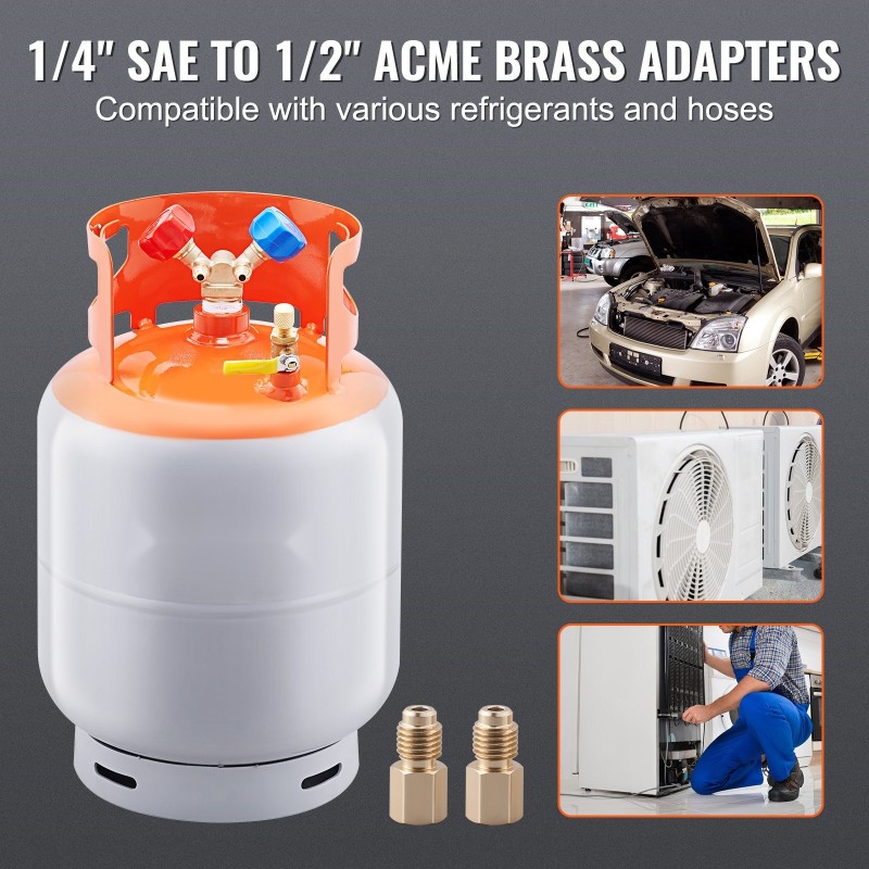 Kylmäaineen talteenottosäiliö 50 paunan kapasiteetti HP295-teräs 2,7 MPa Y-venttiili R22/R134A/R410A