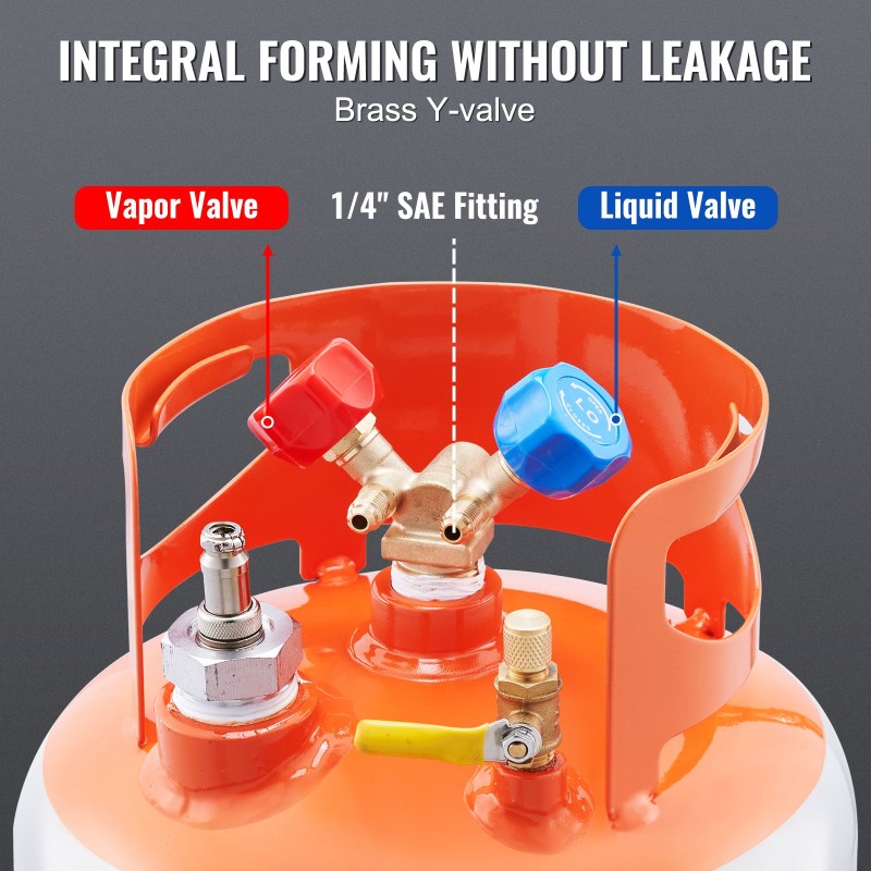 Kylmäaineen talteenottosäiliö HP295-teräs 13,6 kg kellukekytkimellä esitäytetty typellä