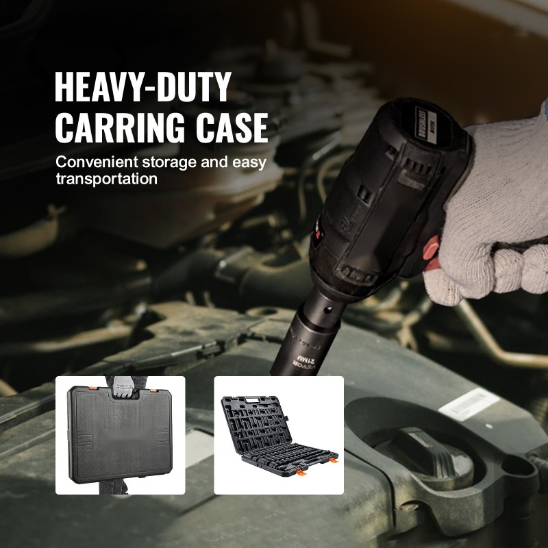 Iskevä hylsysarja 1/2 tuuman 23-osainen Cr-V-seosteräs 6-kulmainen säilytyskotelolla autohuoltoon