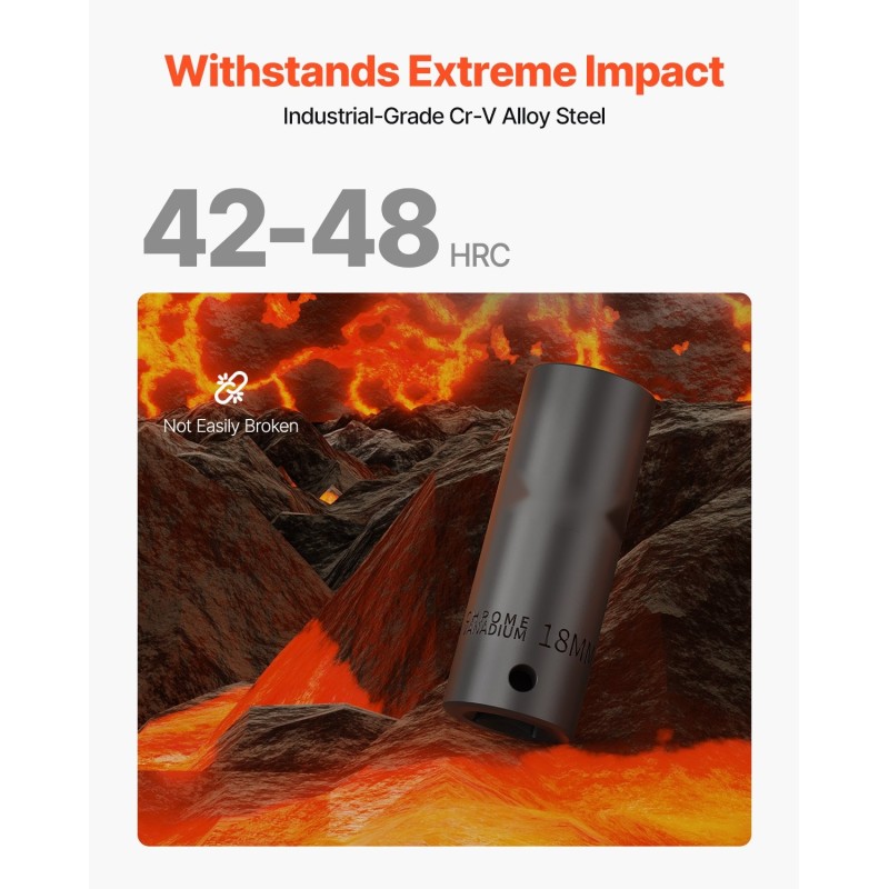 Hylsysarja kromivanadiiniterästä 1/2 tuuman vetokoko 38 hylsyä 9–30 mm