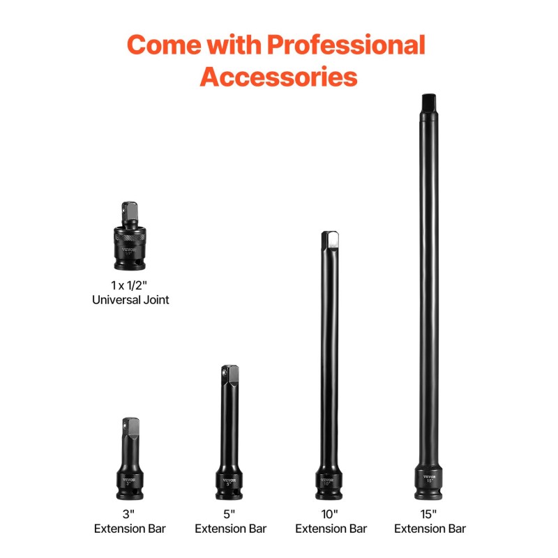 Hylsysarja kromivanadiiniterästä 1/2 tuuman vetokoko 38 hylsyä 9–30 mm