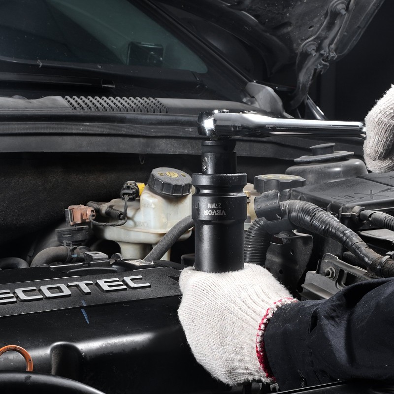 Iskevä 8-osainen hylsysarja CR-MO-seosteräs 1-tuumainen 2,5 cm kuusikulmainen säilytyskotelolla