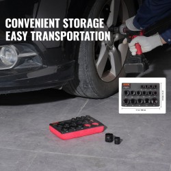 Iskuhylsysarja 15-osainen metrinen 10–24 mm 6-kulmainen CR-MO-seosteräs lyhyt autonhuoltoon