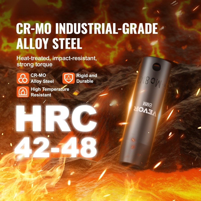 Iskusyvähylsysarja 3/8-tuuman 18-osainen CR-V-seosteräs 6-kulmainen 8–22 mm säilytyslaatikolla