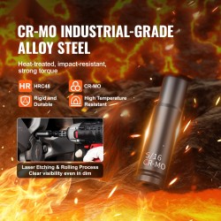 Hylsysarja 1/4 tuuman iskukäyttöön 55-osainen CR-V-seosteräs 5/32–9/16 tuumaa ja 4–15 mm