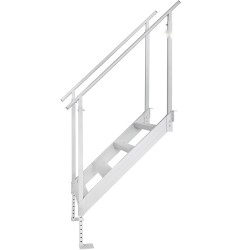 Alumiininen 4 portainen laituritikas säädettävä 30 38 tuumaa 500 paunaa kantavuus kaksinkertaiset kaiteet liukuestepolkimet