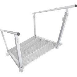 Alumiininen 4-portainen laituritikas säädettävä 30–38 tuumaa 500 paunaa kantavuus kaksinkertaiset kaiteet liukuestepolkimet