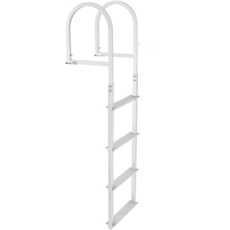 Laituri- ja venetikas irrotettava alumiininen neljä-askelmainen leveillä liukuesteaskelmilla