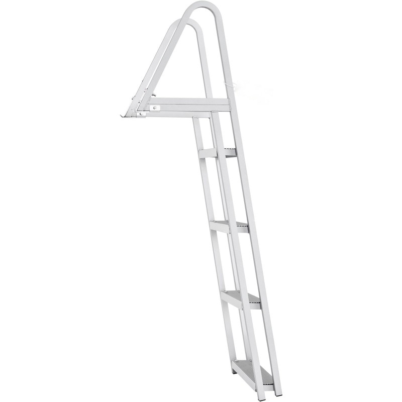 Irrotettava 4-askelmainen laituritikas veneille alumiiniseosrunko 4-tuumaiset askelmat liukuesteillä 350 paunan kantavuus