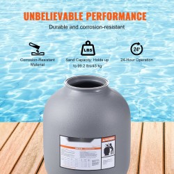 Hiekkasuodatin HDPE 19 tuuman halkaisija maanpäällisille ja upotetuille uima-altaille