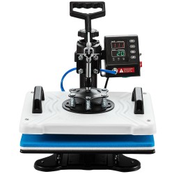 Monitoimilämpöpuristin 30 x 38 cm teflonpinnoitettu 10 vaihtopäätä 1000W 360° kääntyvä