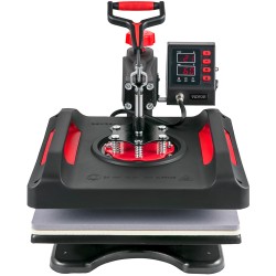 Lämpöprässi 38x38cm 5-toiminen 1200 W 360° kääntyvä tekstiileille, mukeille, lautasille ja lippiksille