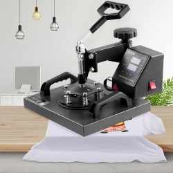 Lämpöprässi 25x30 cm kaksiosainen tasoprässi ja lippisprässi Teflon-pinnoitettu digitaalinen ohjaus