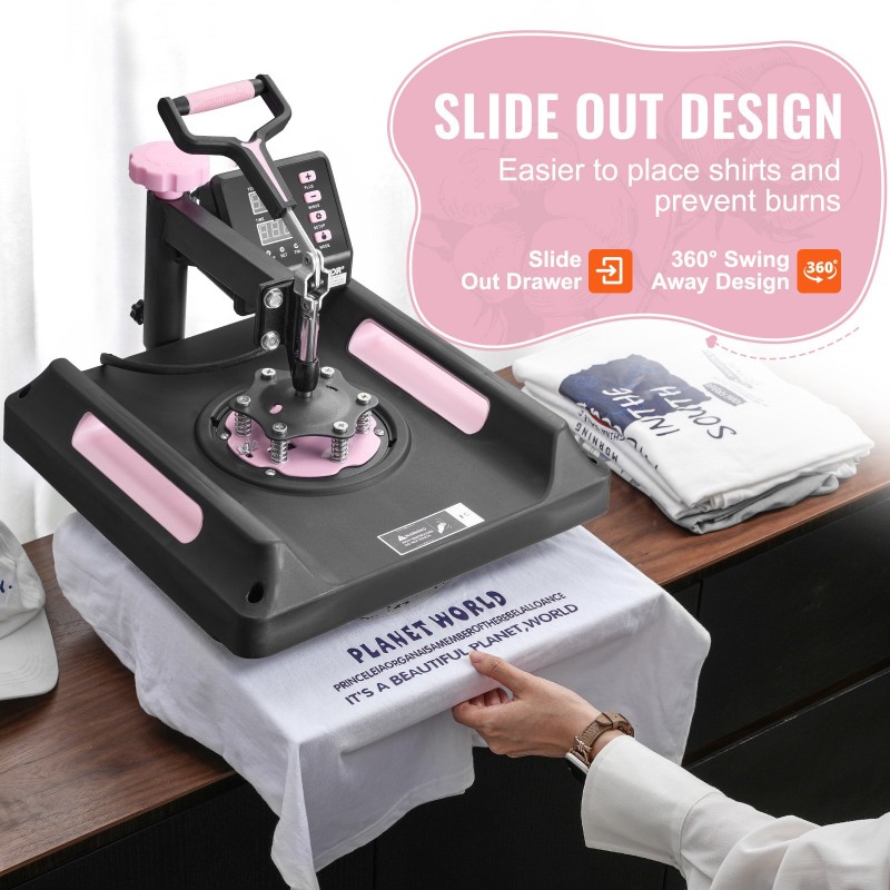 Lämpöprässi 8-toiminen muovi alumiiniseos 380x380 mm musta