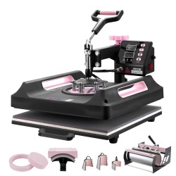 Lämpöprässi 8-toiminen muovi alumiiniseos 380x380 mm musta