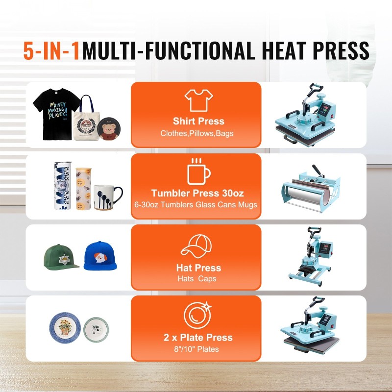 Monitoiminen lämpöprässi 12 x 15 tuuman levy digitaalinen säädettävä vihreä