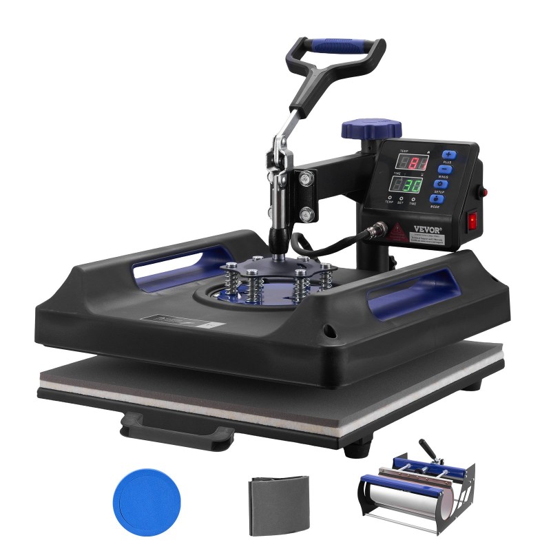 Lämpöprässi 5-toiminen 380 x 380 mm muovi alumiini muki ja tekstiilit