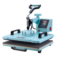 Lämpöprässikone levymetalli ja alumiiniseos 300 x 380 mm kaksitoiminen T-paitoihin ja lippalakkeihin