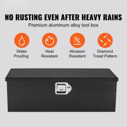 Alumiiniseoksinen työkalulaatikko timanttikuvioitu lukollinen kansi 2 avainta 64 l musta