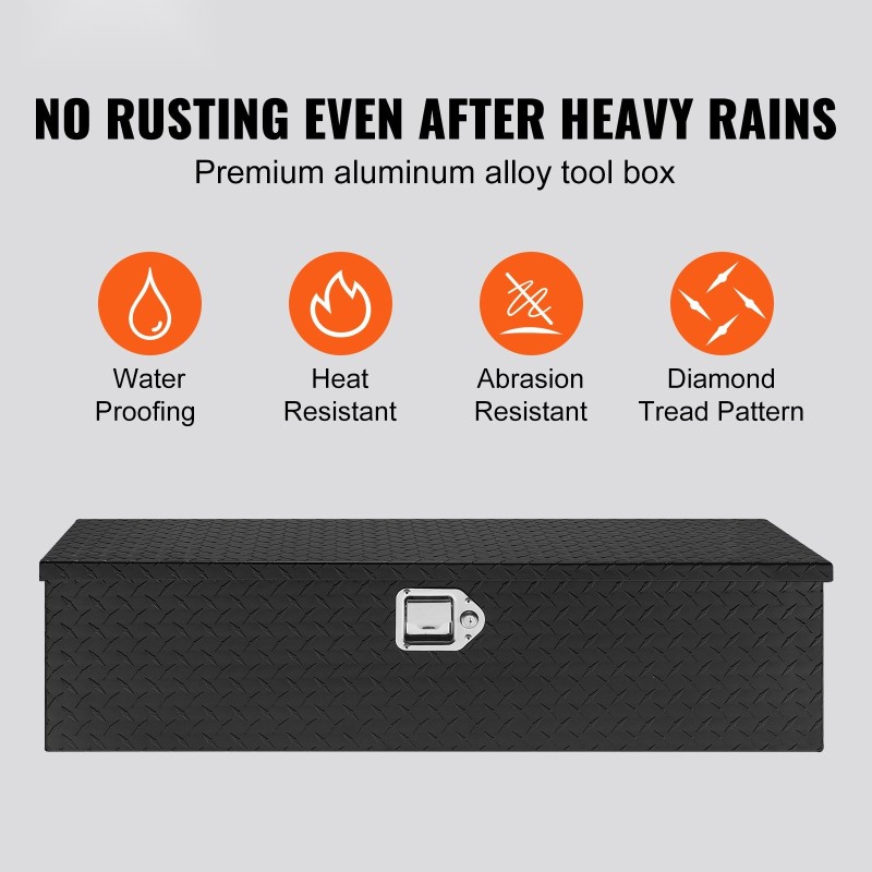 Alumiininen työkalulaatikko lava-autoihin musta timanttikuvioitu 990 x 330 x 254 mm