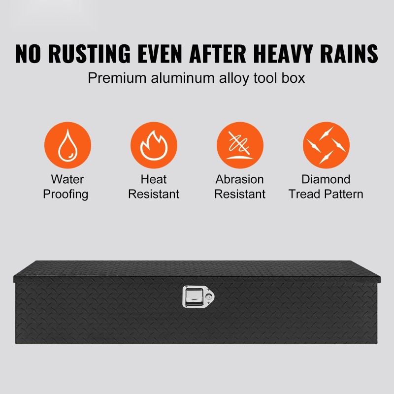 Alumiininen työkalulaatikko 1219x381x381 mm lavaan vesitiivis lukittava